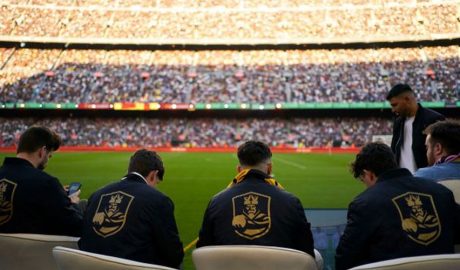 Imatge de Gerard Piqué i els dirigents de la Kings League al Camp Nou