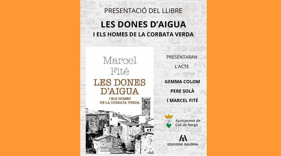 Cartell de la presentació del llibre "Les dones d'aigua i els homes de la corbata verda, de Marcel Fité (RàdioSeu)