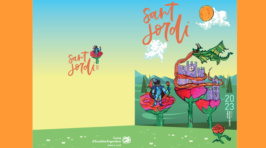 Díptic amb motiu de la diada de Sant Jordi a Escaldes (comuee)