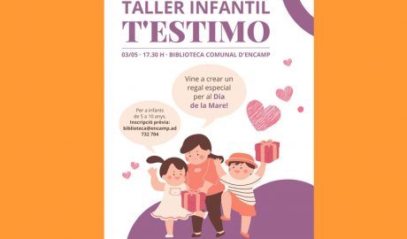 Cartell del taller infantil amb motiu del Dia de la Mare a Encamp