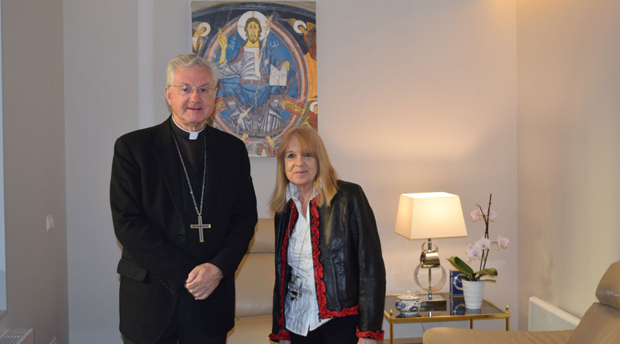 L'arquebisbe d'Urbell i la Síndica de la Seu, Anna Martí (Bisbat d'Urgell)