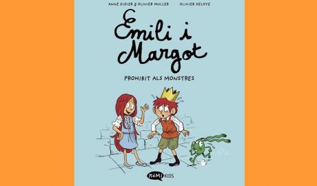Coberta del llibre infantil "Emili i Margot: Prohibit als monstres. Disbarats monstruosos"