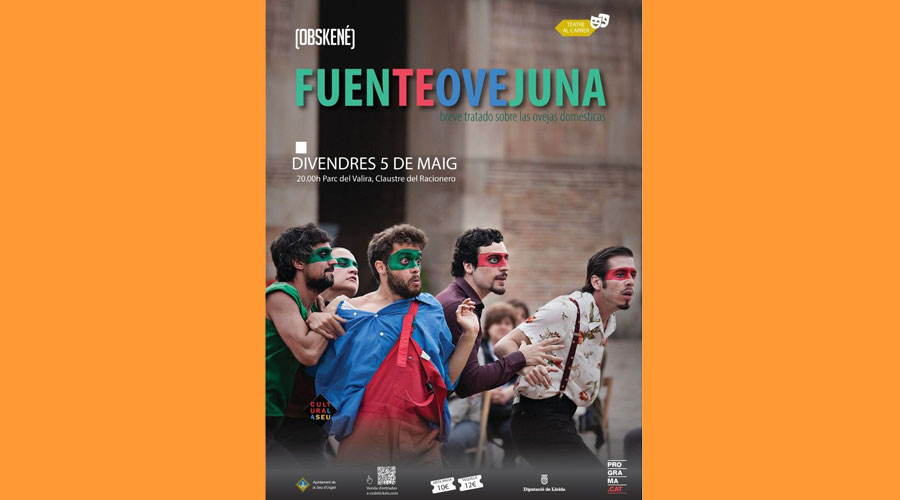 Cartell de l'espectacle teatral Fuenteovejuna d'OBSKENÉ TEATRE (Aj. la Seu)