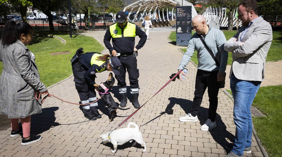 Els agents cívics d'Andorra la Vella desenvolupant tasques pedagògiques a la via pública (AndorraCapital)