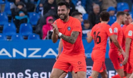 L'alegria d'Àlex Pastor en marcar el gol tricolor