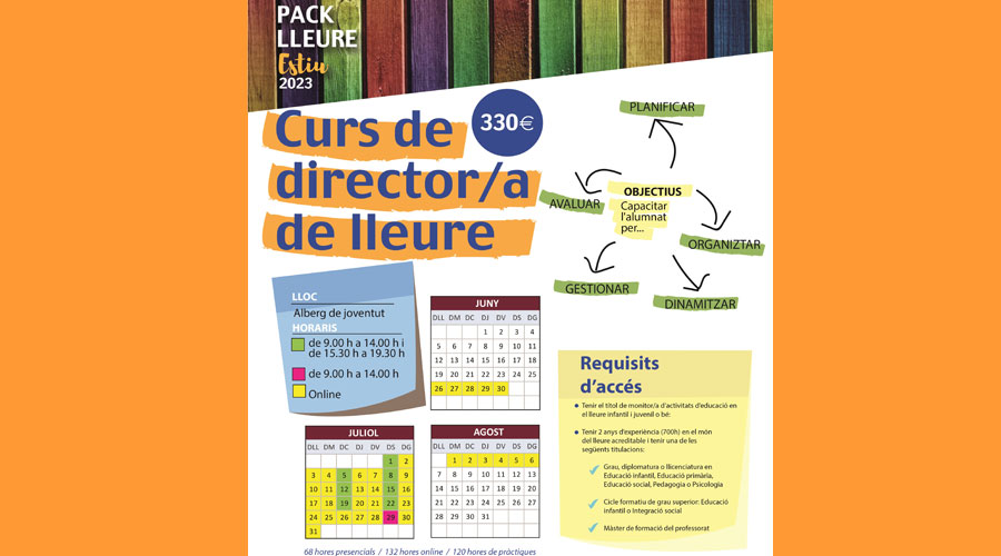 Cartell anunciant les inscripcions per al curs de director de lleure a la Seu (Aj. la Seu)