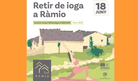 Cartell anunciant el retir de ioga a Ràmio