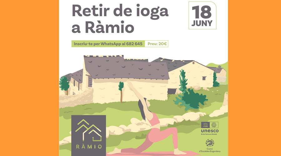 Cartell anunciant el retir de ioga a Ràmio (comuee)