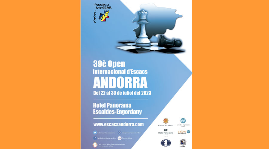 Cartell del 39è Open Internacional d'Escacs d'Andorra (FEVA)
