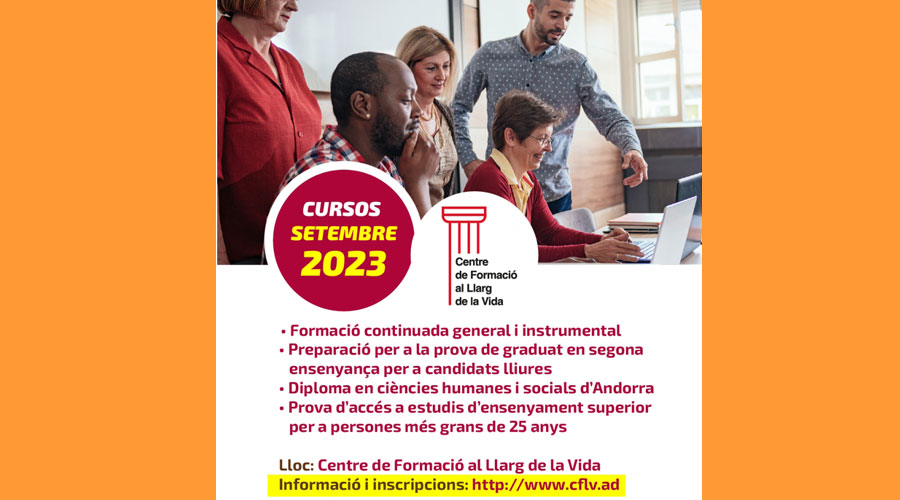 Cartell anunciant els cursos que comencen al setembre (CFLV)