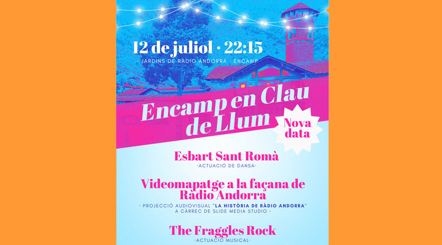 Cartell anunciant la nova data de la projecció del videomapatge