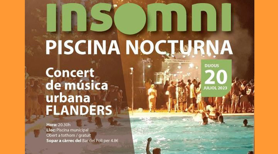 Cartell de l'activitat de piscina nocturna (Aj. la Seu)