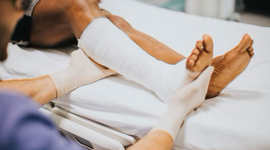 Esquinç de turmell en un accident laboral