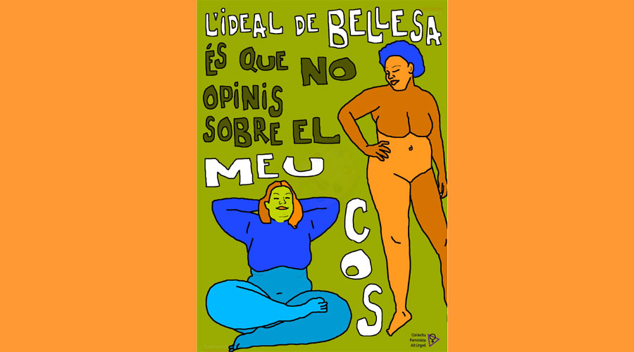 Cartell denunciant la pressió estètica i la "gordofòbia" a l'Alt Urgell (RàdioSeu)