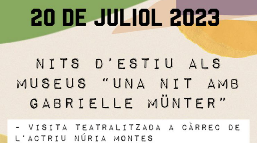 Cartell anunciant la visita teatralitzada al MCTA per l'actriu Núria Montes (MCTA)