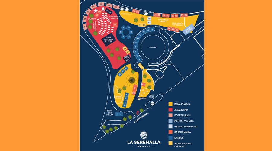 Plànol dels espais de la Serenalla Market a la Massana