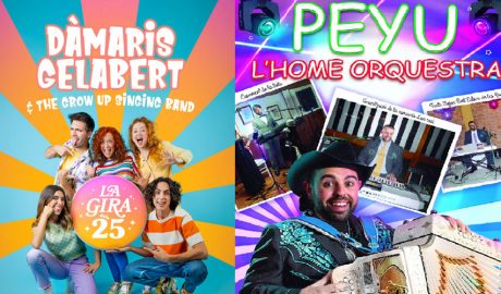 Cartell anunciant les actuacions de Dàmaris Gelabert i en Peyu