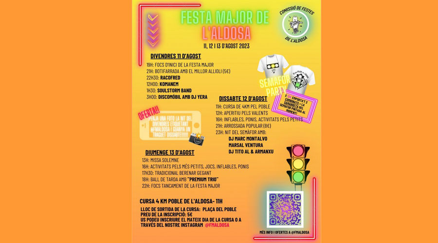 Cartell de la festa major de l'Aldosa (agenda.ad)