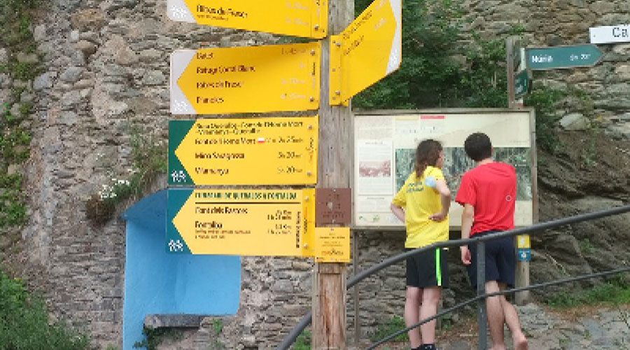 Excursionistes estudiant un recorregut a la natura (Govern.cat)