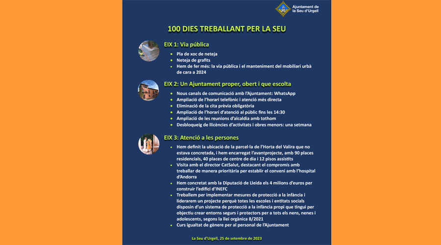 Els tres eixos prioritats per al Govern de Joan Barrera (Aj. la Seu)