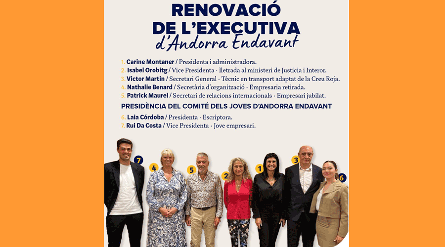 Els membres de la nova executiva d'Andorra Endavant (AE)
