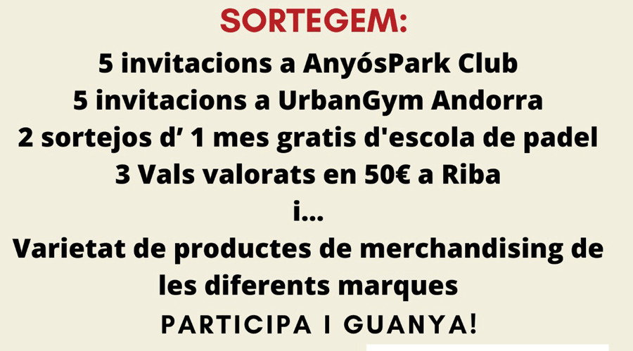 Premis que es poden guanyar en el sorteig de la jornada a benefici de la Creu Roja Andorrana