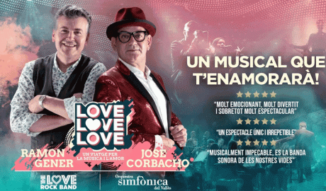 Cartell de l'espectacle "Love, love, love" amb Ramon Gener i José Corbacho