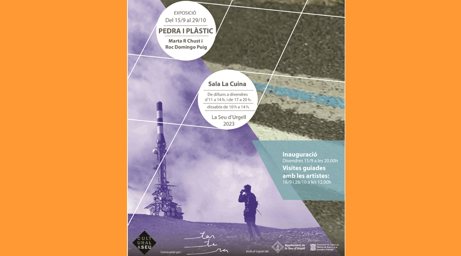 Cartell de l'exposició "Pedra i plàstic" (Aj. la Seu)