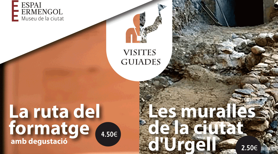 Cartell de les visites a les muralles de la Seu (Aj. la Seu)