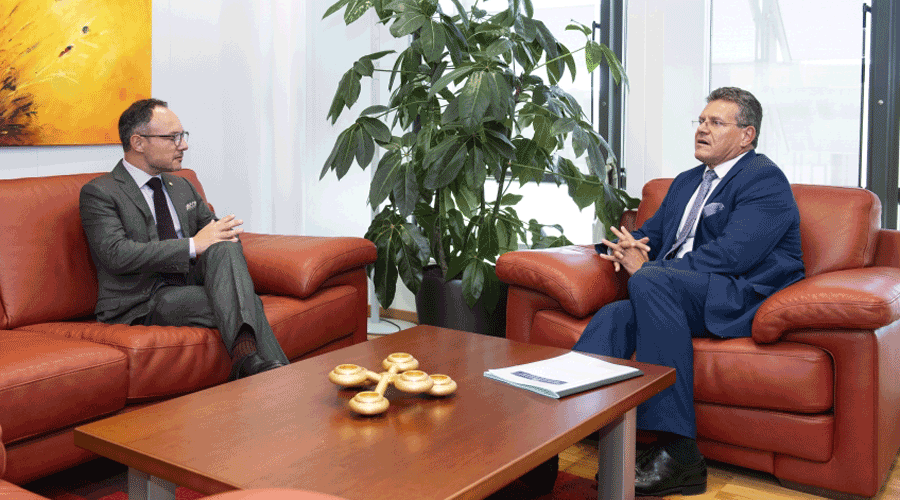 Xavier Espot i Maroš Šefčovič, vicepresident executiu de la Comissió Europea (SFGA)