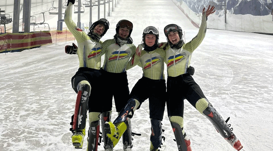 Les esquiadores andorranes, Carla Mijares, Jordina Caminal, Íria Medina i Clàudia Garcia (FAE)