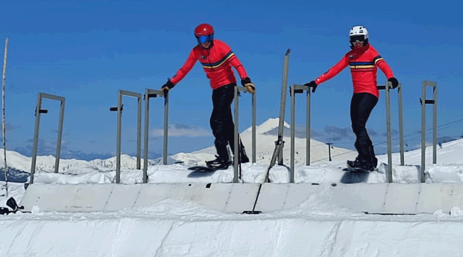 Mario da Cruz i Maeva Estevez entrenant a Corralco (FAE)