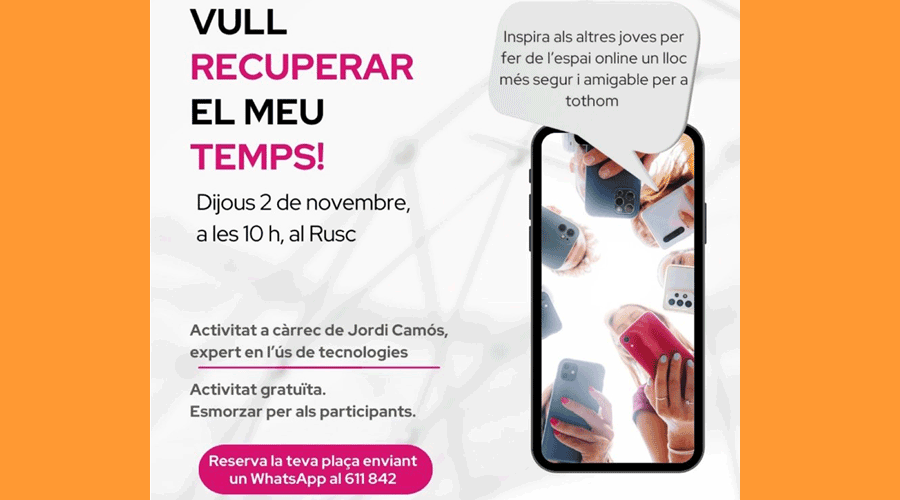 Cartell del taller sobre l'abús de les noves tecnologies (Andorra Telecom)