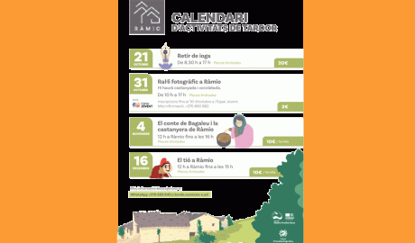 Cartell de les activitats a Ràmio durant la tardor
