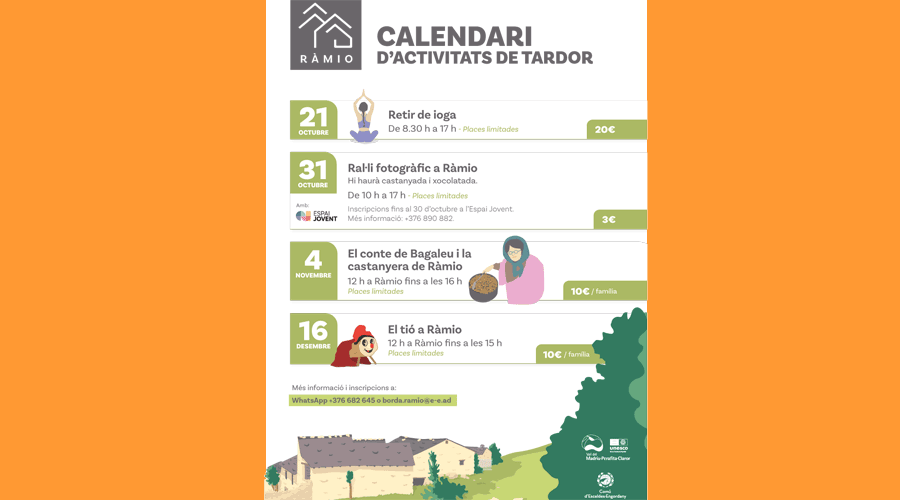 Cartell de les activitats a Ràmio durant la tardor (comuee)