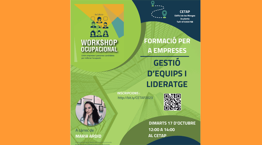 Cartell de la jornada per a empreses sobre gestió d'equips i lideratge (Aj. la Seu)