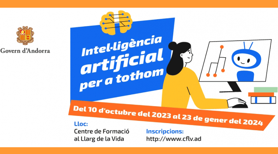 Cartell anunciant el curs sobre intel·ligència artificial (Govern d'Andorra)