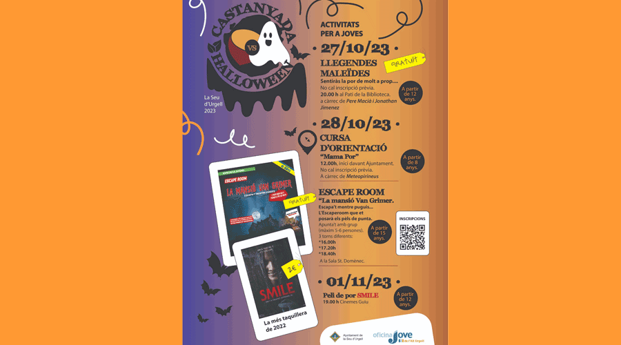 Cartell de les activitats de la Castanyada i Halloween a la Seu d'Urgell