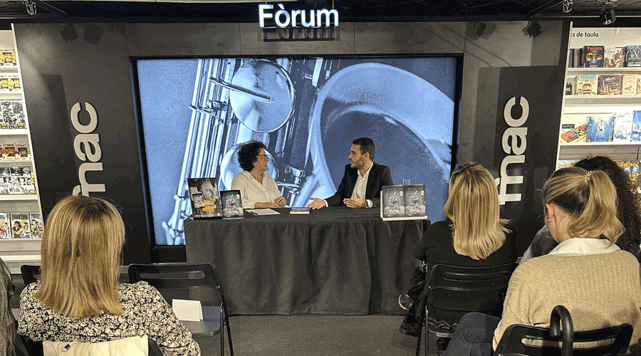 L'exministra, Judith Pallarès i David Castillo en la presentació de la novel·la de l'escriptor andorrà (comunicació D. Castillo)