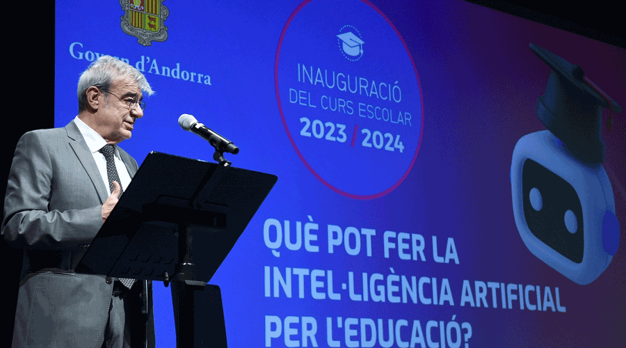 El ministre Ladislau Baró en l'inici del curs escolar 2023-2024 (SFGA)