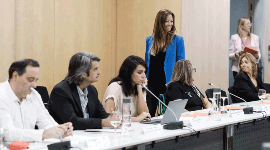 La ministra de Salut, Helena Mas, al centre de la imatge de peu (SFGA)