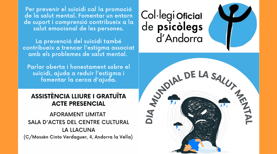 Cartell anunciant la jornada del Col·legi de Psicòlegs d'Andorra