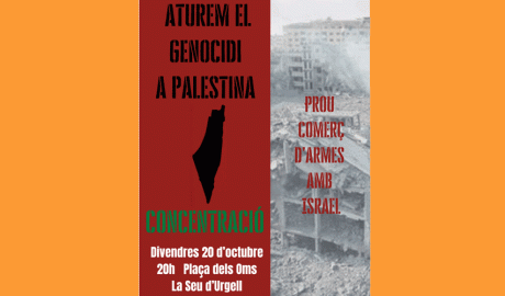 Cartell per a la concentració a favor del poble de Palestina a la Seu