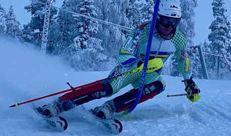 L'esquiador andorrà, Xavi Cornella, entrenant a Kabdalis