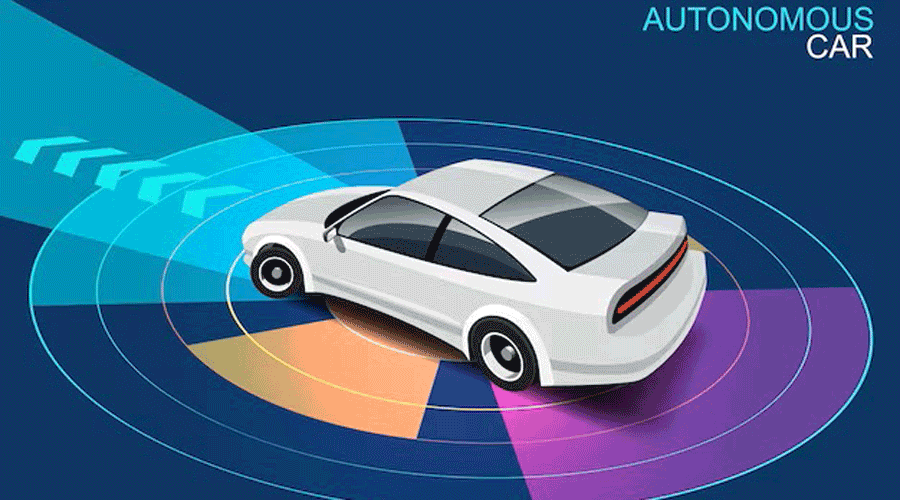 Dibuix d'un cotxe autònom (jcomp / freepik)