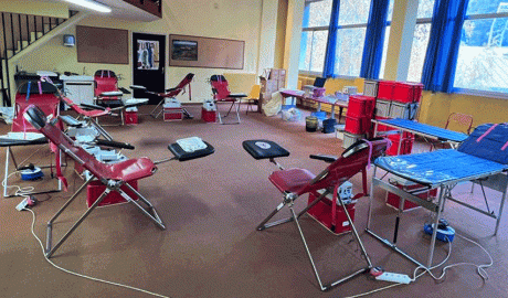 L'espai del Lycée on s'ha realitzat la campanya de donació de sang