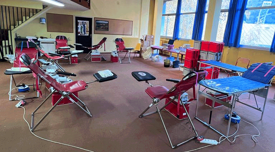 L'espai del Lycée on s'ha realitzat la campanya de donació de sang (CRA)
