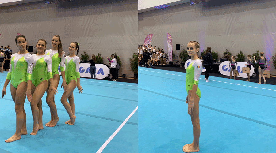 Les 5 gimnastes del Club Artística Serradells a Portugal (Artística Serradells)