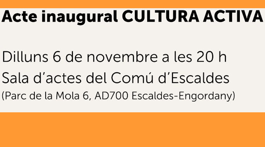 Invitació per a la presentació de l'associació Cultura Activa