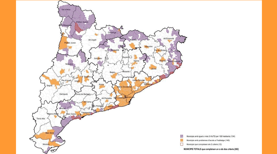 Mapa que explica la situació dels habitatges turístics a Catalunya (Govern.cat)